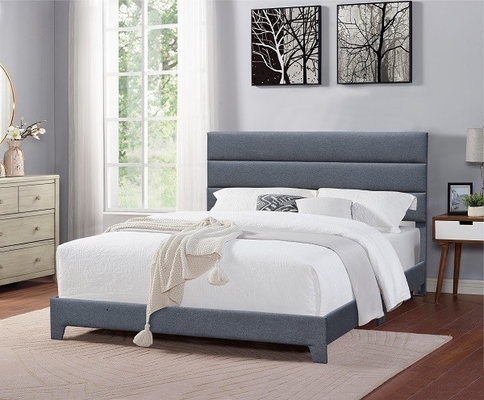 現代Size Upholstered調節可能な頭板の高さの王のプラットフォーム ベッド