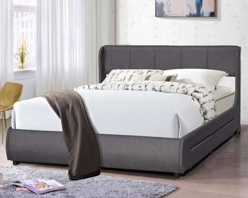 現代Size Upholstered王のプラットフォーム ベッドの快適な頭板のベッド
