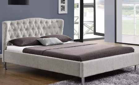 SGS OEMの合板のプラットフォーム ベッドは現代王を組み立てるSize Bed Gray