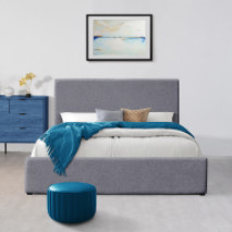 リネンSize Ottoman Oem王のベッド フレームの寝室の家具