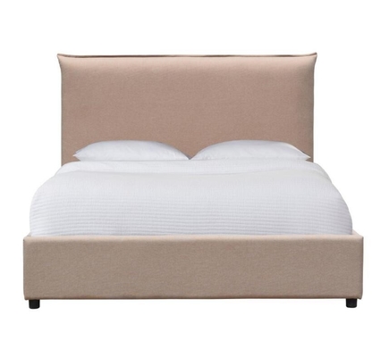 Size Upholstered Bed Frameの王の合板の泡の生地の物質的で快適で高い頭板