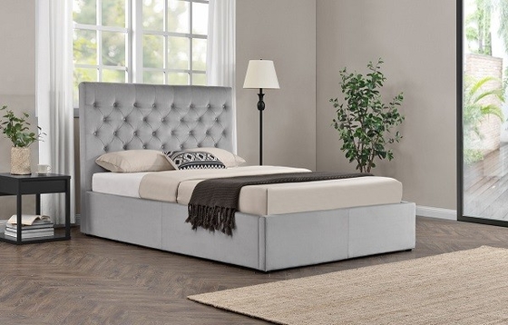 ベッド部屋のための高いHeadbroadのSize Frabric Upholstered Bed王のフレーム