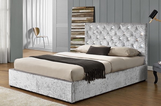 ベッド部屋のための高いHeadbroadのSize Frabric Upholstered Bed王のフレーム