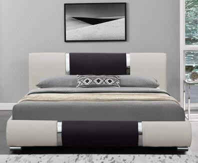 最小主義の方法設計革ベッドの製造業者白黒PUのカーブのBedstead