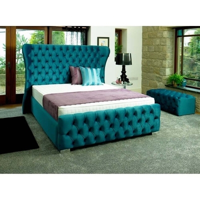 ボタンを持つHome Furniture Bed Frameカスタマイズ可能な押しつぶされたビロード王