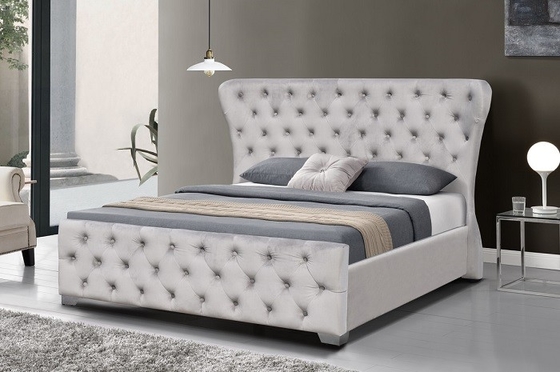 ボタンを持つHome Furniture Bed Frameカスタマイズ可能な押しつぶされたビロード王