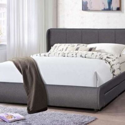 現代Size Upholstered王のプラットフォーム ベッドの快適な頭板のベッド