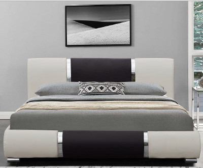 最小主義の方法設計のどの革ベッド白黒PuのカーブのBedstead