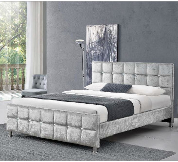 Size Bed Frame With水晶ボタン ヨーロッパ式王の頭板色