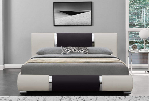 最小主義の方法設計のどの革ベッド白黒PuのカーブのBedstead