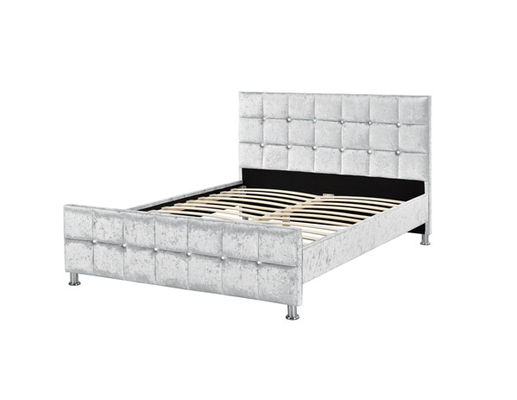 水晶Size Bed Frame Withボタン ヨーロッパ式王の頭板によって押しつぶされるビロードの生地