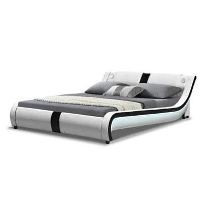 Bed Frame Curve Deluxe LEDの現代のどの革王は装飾した
