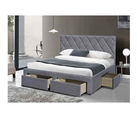 4つの貯蔵の引出しが付いているSize Tufted Storage Bed OEM王のビロードの生地