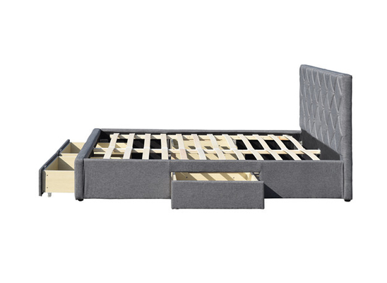 4つの貯蔵の引出しが付いているSize Tufted Storage Bed OEM王のビロードの生地