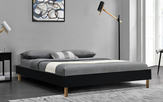 現代的な王のUpholsteredプラットフォーム ベッド王Assemble PUの革140x190Cm
