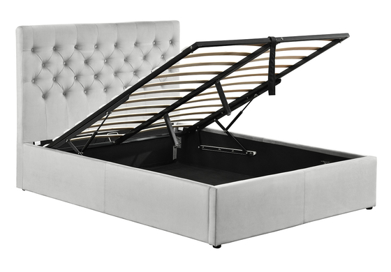 ボタンの頭板が付いているSize Platform Tufted Upholstered王のベッド フレーム