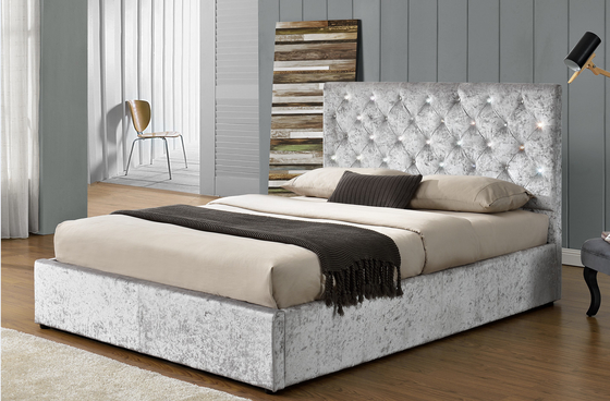 ボタンの頭板が付いているSize Platform Tufted Upholstered王のベッド フレーム