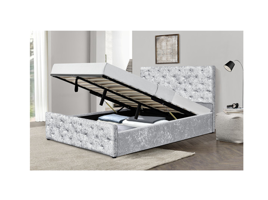 カスタマイズされた装飾された押しつぶされたSize Bed With Storageビロード王の引出し