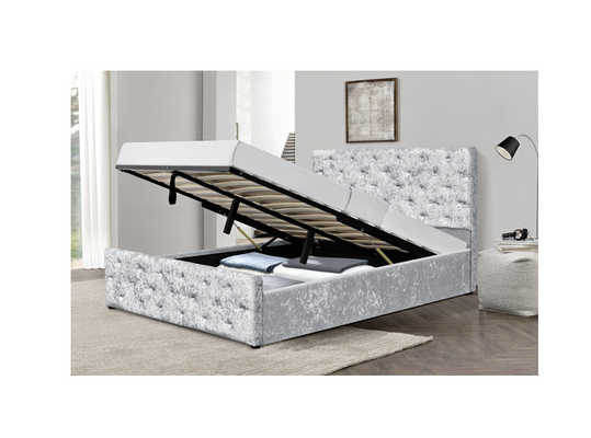 カスタマイズされた装飾された押しつぶされたSize Bed With Storageビロード王の引出し