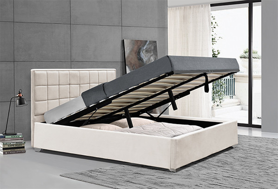 Horwoodのベージュ ビロードのOttomanの貯蔵のベッド フレーム120x200cm 140x200cm 160x200cm 180x200cm